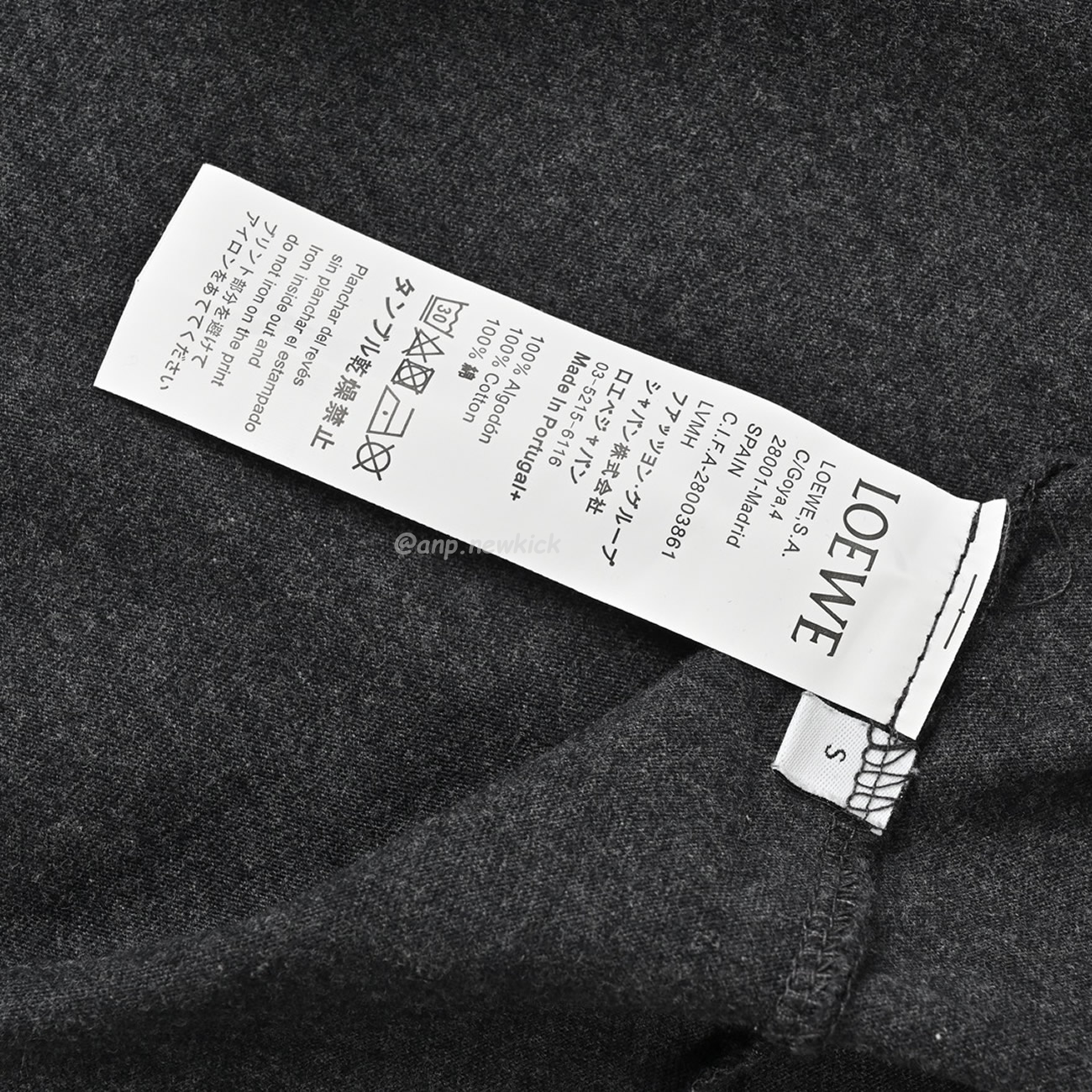 Loewe 24ss Two Tone Embroidered Logo Dark Gray Short Sleeved T Shirt (3) - newkick.org